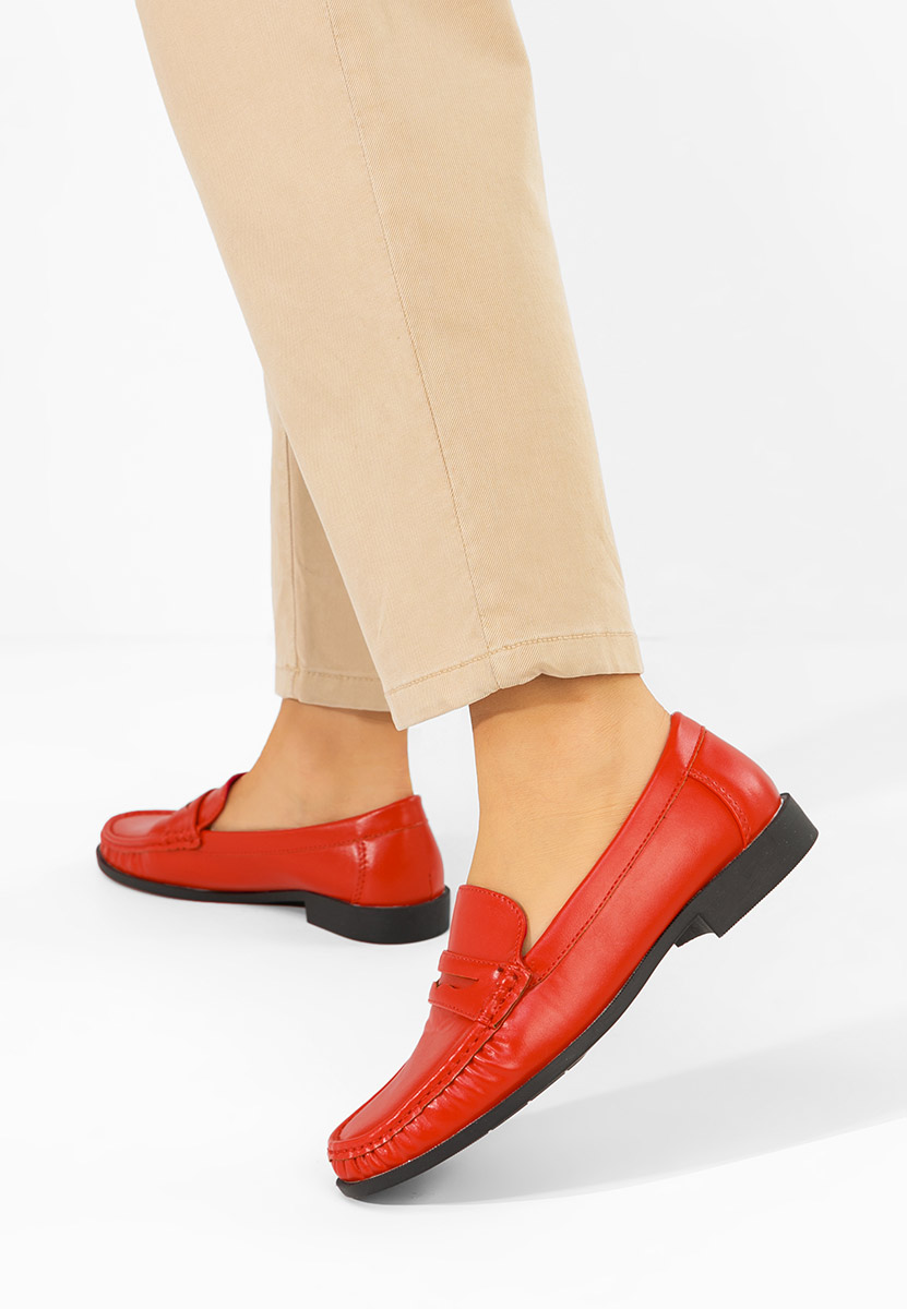 Czerwone mokasyny damskie Matildia
