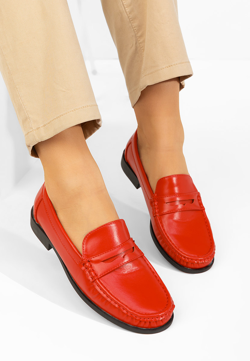 Czerwone mokasyny damskie Matildia