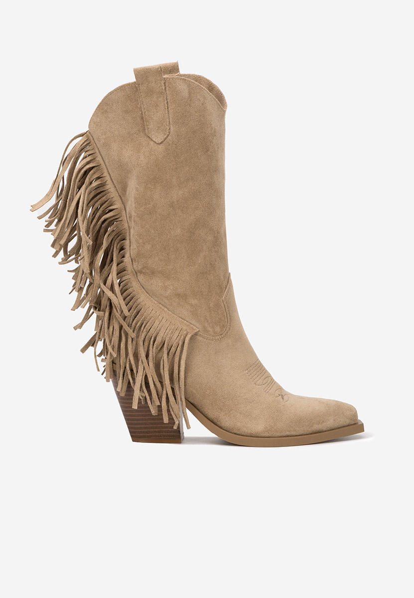 Khaki kozaki kowbojki damskie Givora