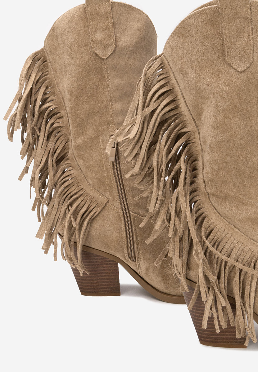 Khaki kozaki kowbojki damskie Givora