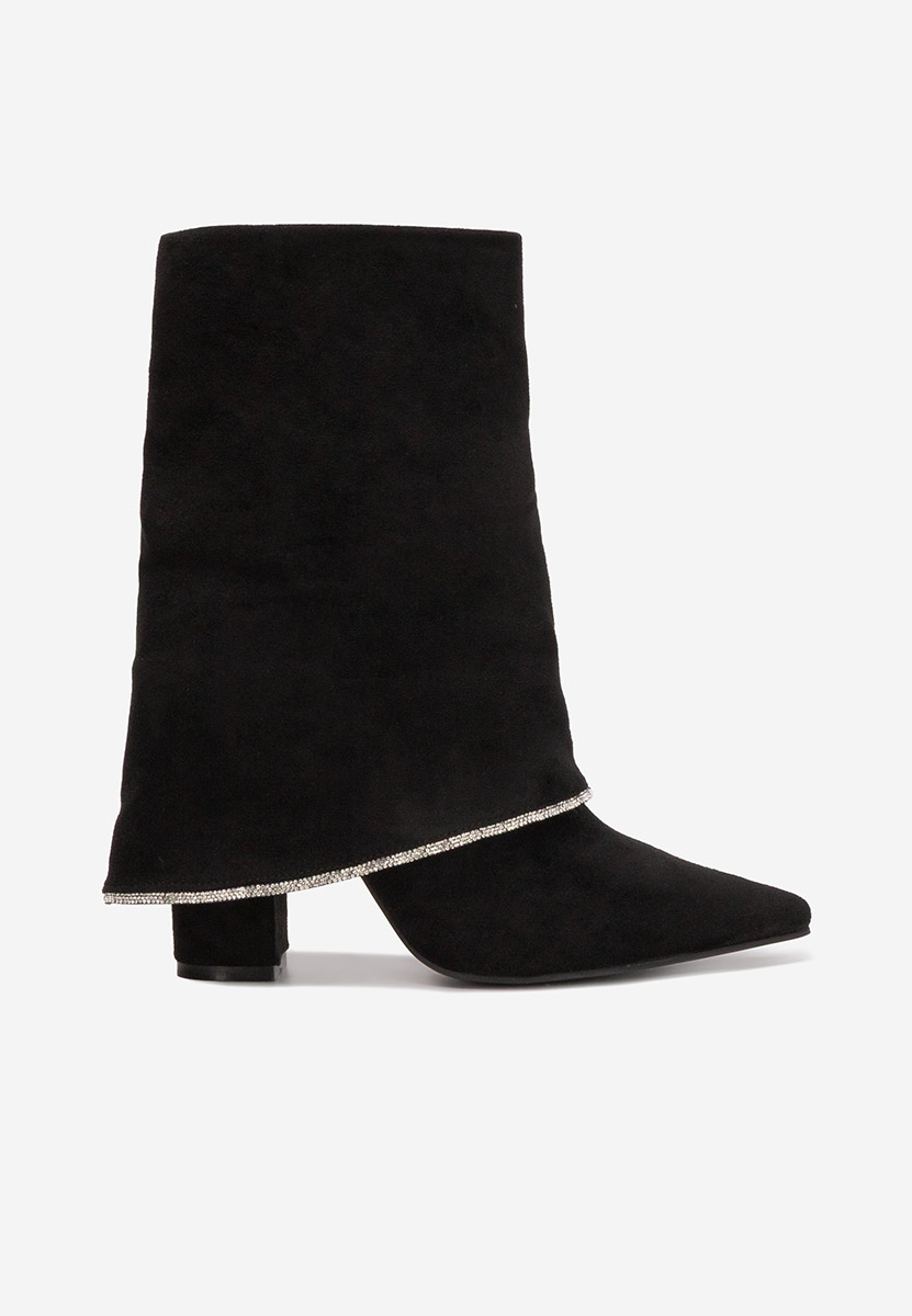 Czarne kozaki na obcasie Nelora