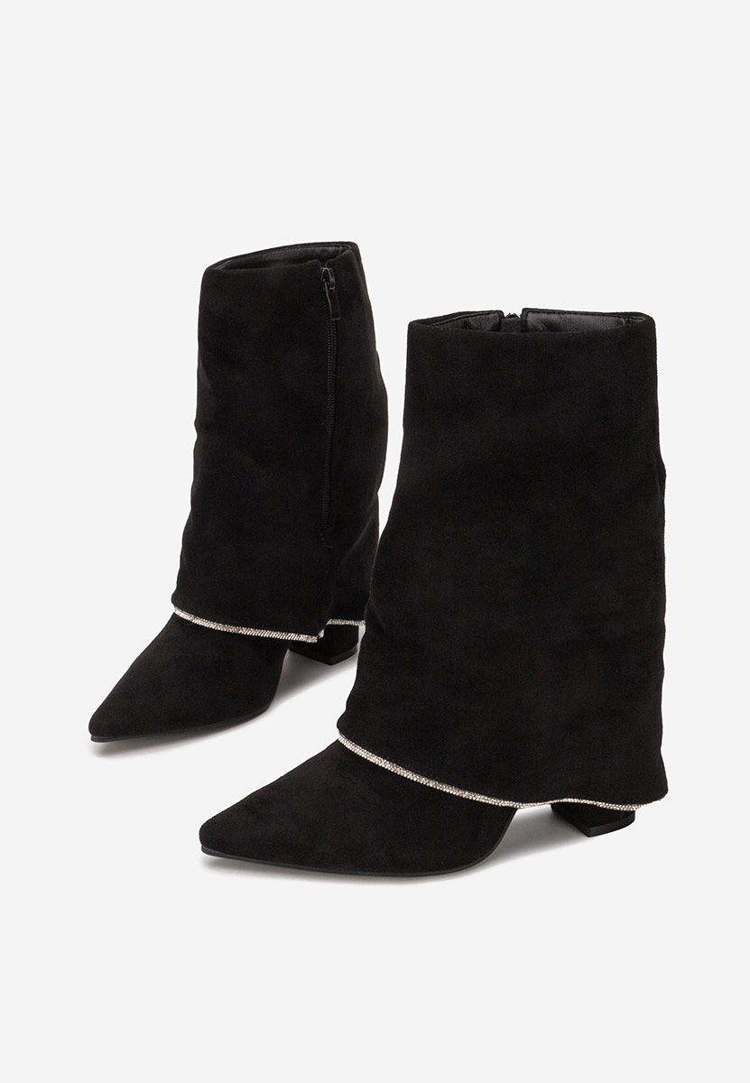 Czarne kozaki na obcasie Nelora