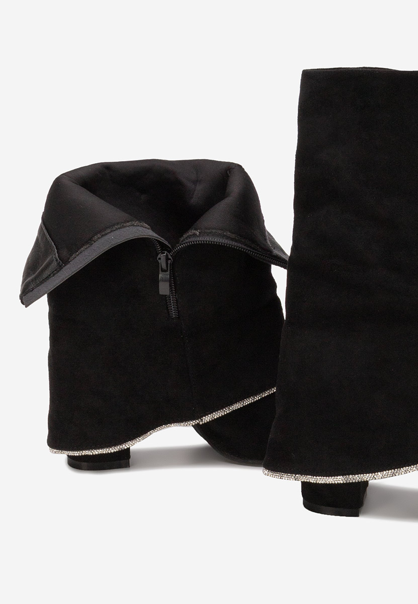 Czarne kozaki na obcasie Nelora