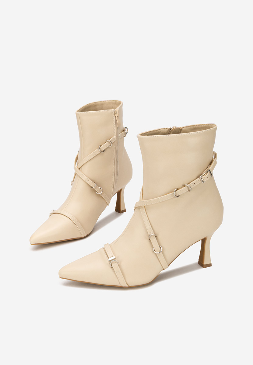 Beżowe botki na szpilce Marcelia V2