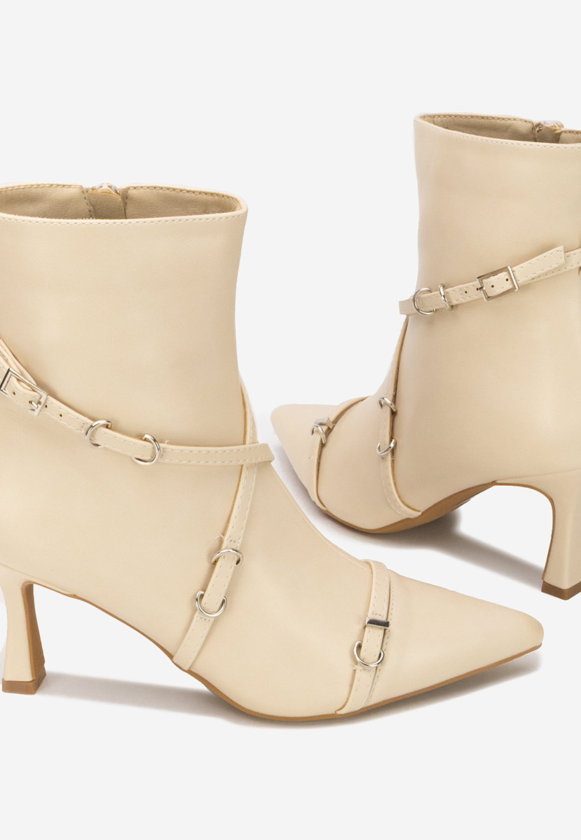 Beżowe botki na szpilce Marcelia V2