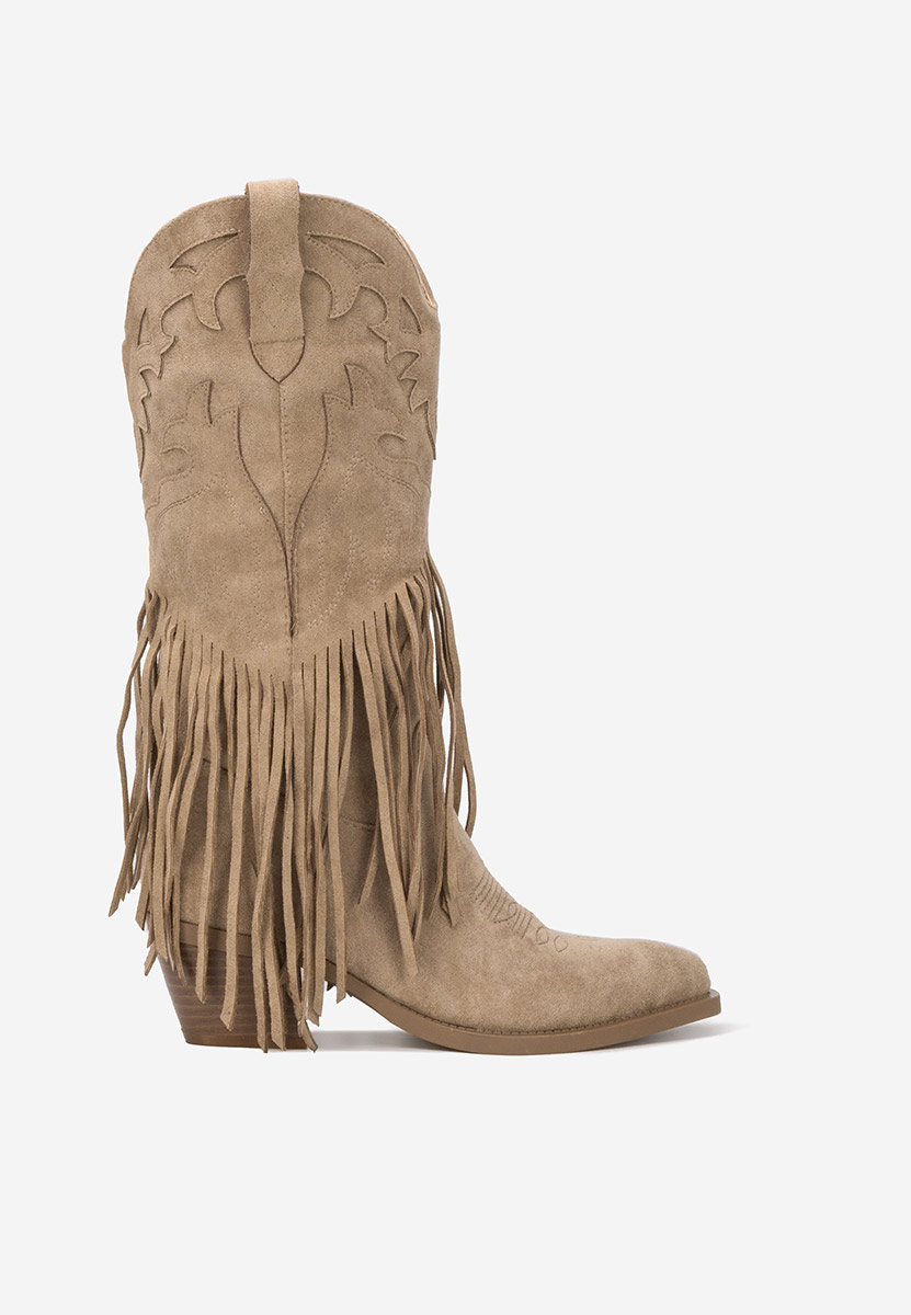 Khaki kozaki kowbojki damskie Jalira