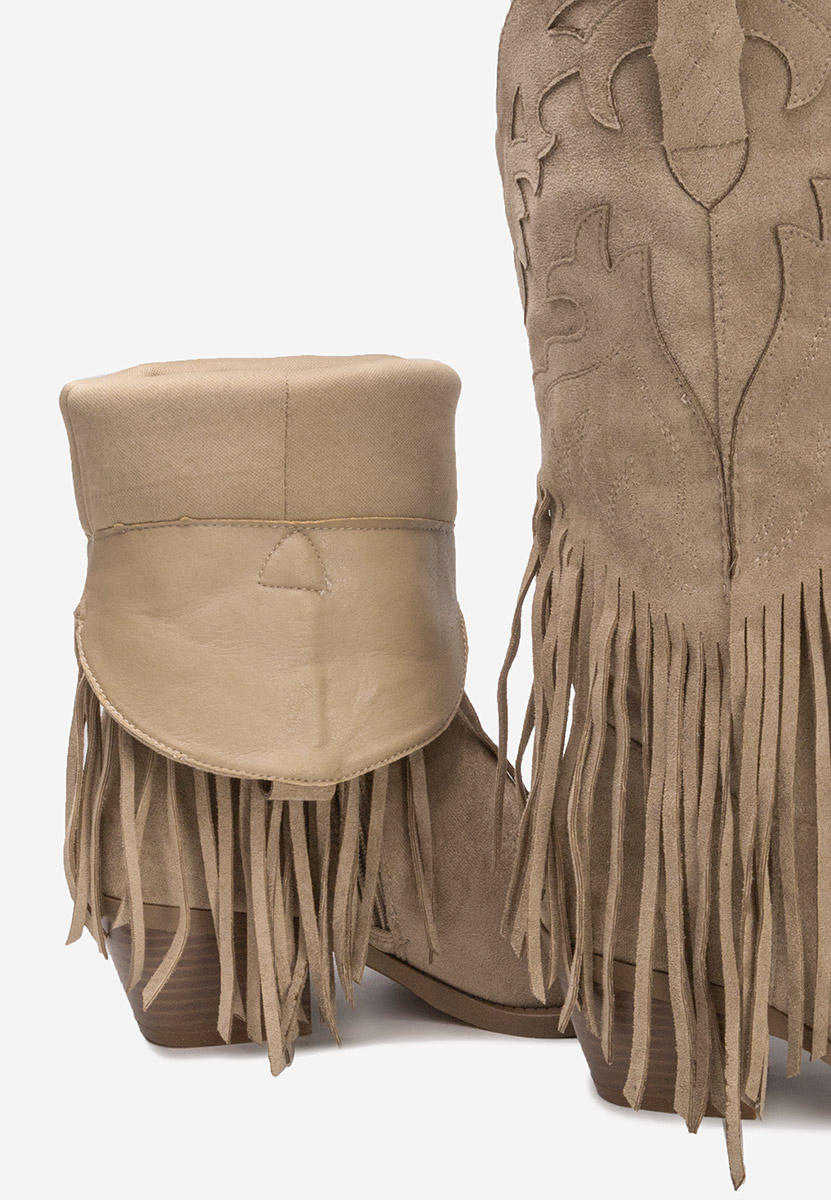 Khaki kozaki kowbojki damskie Jalira