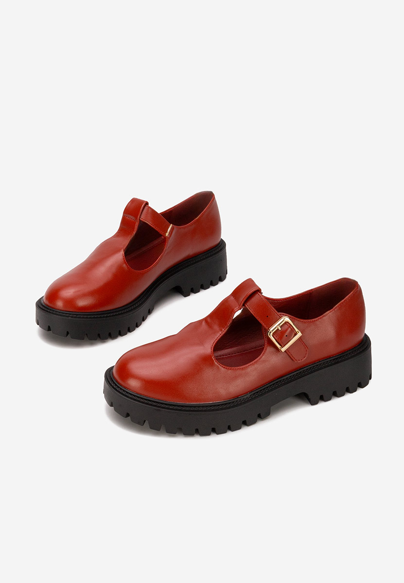 Bordowe półbuty damskie Kenia