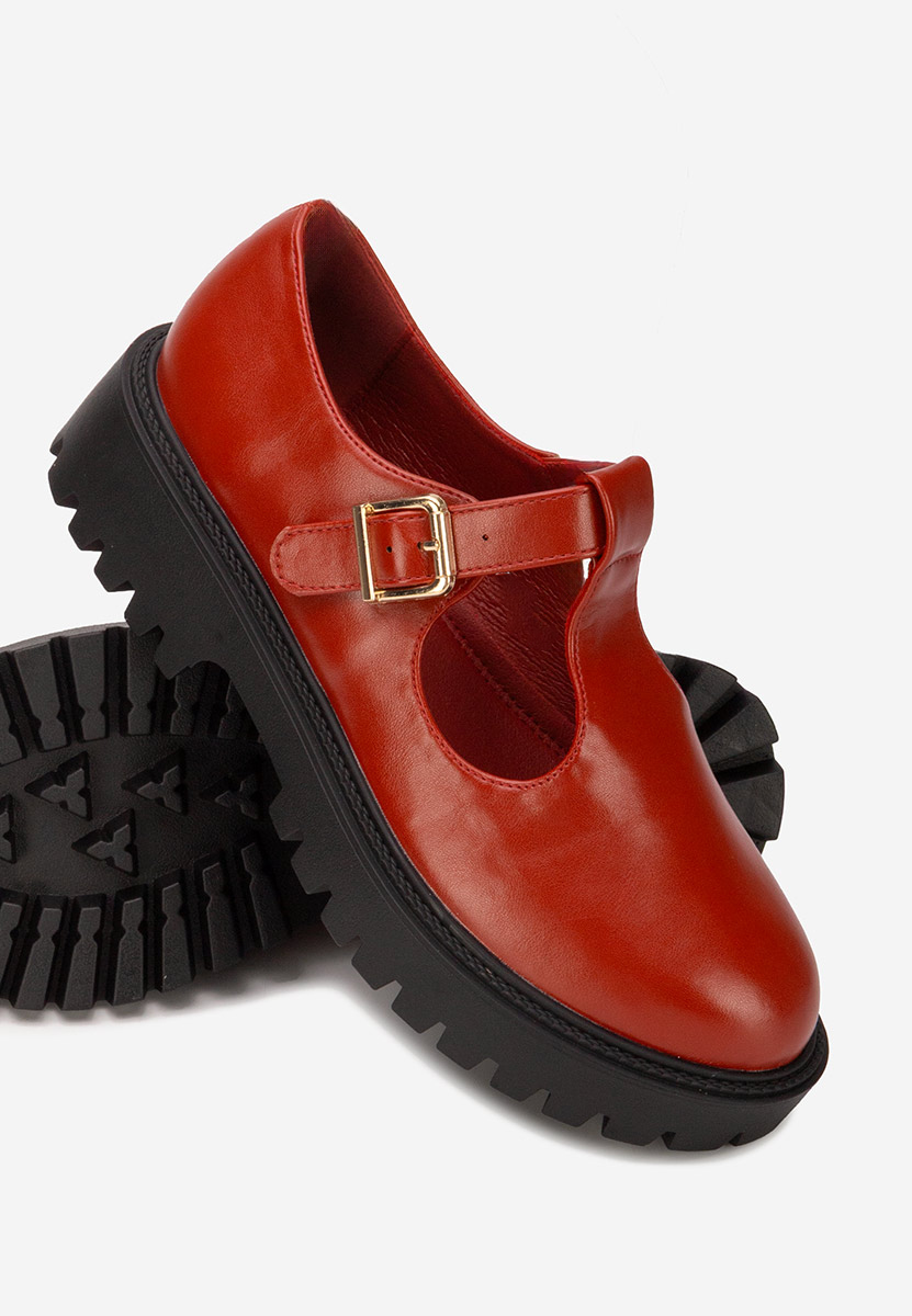 Bordowe półbuty damskie Kenia