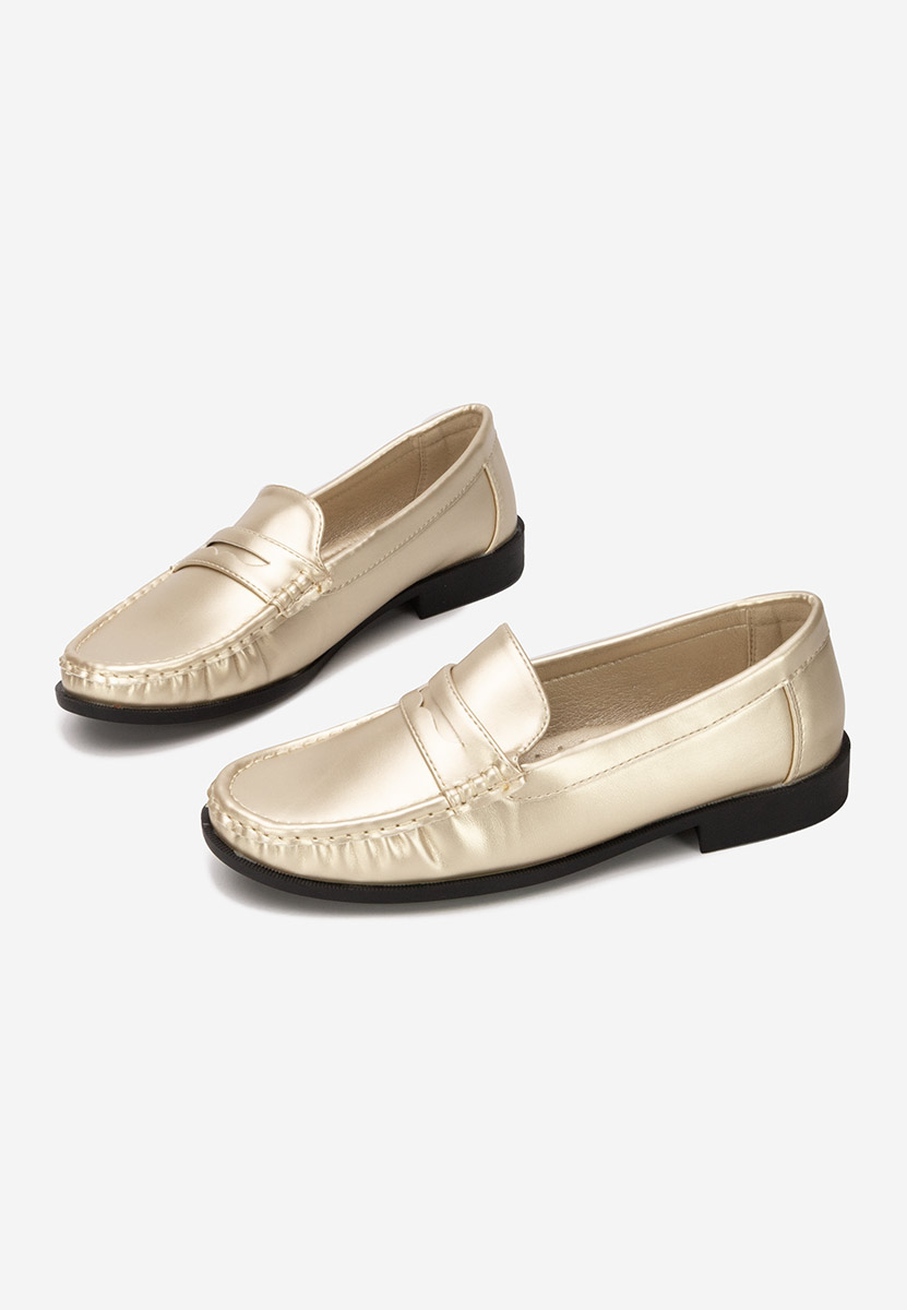 Złote mokasyny damskie Matildia