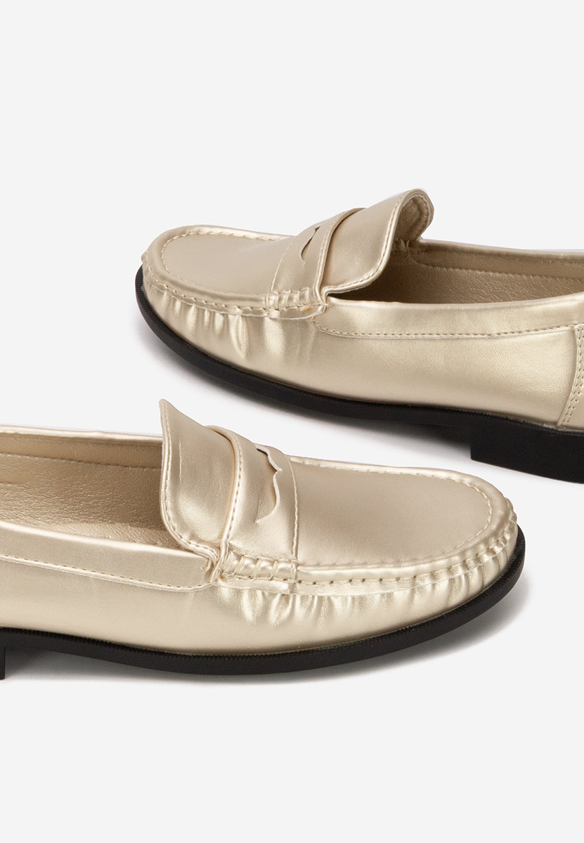 Złote mokasyny damskie Matildia