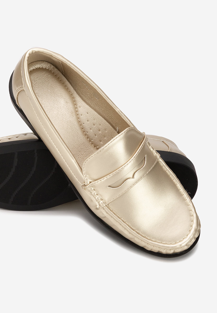 Złote mokasyny damskie Matildia