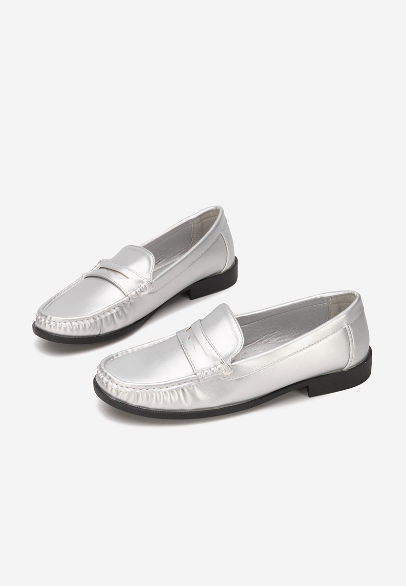 Srebrne mokasyny damskie Matildia