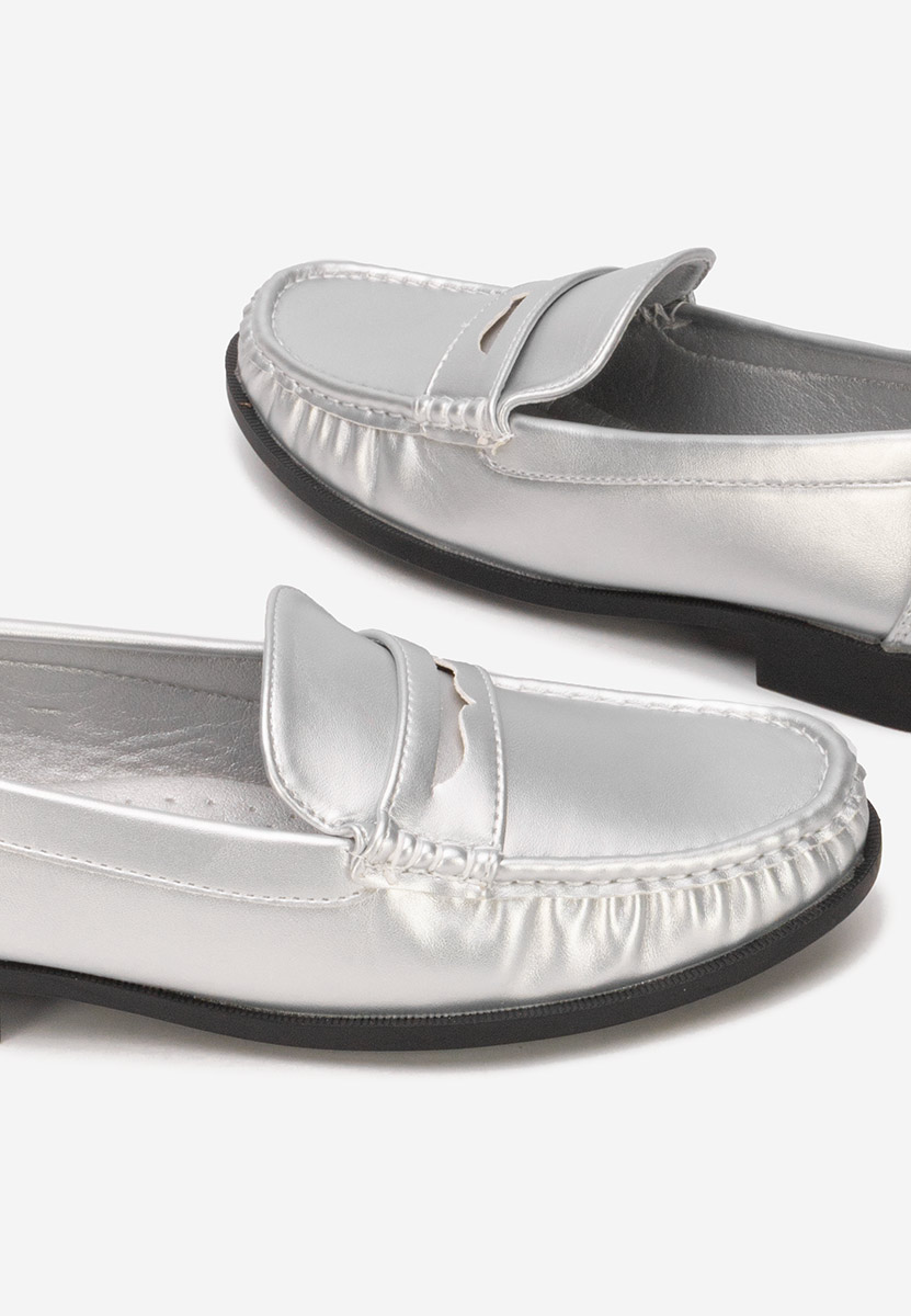 Srebrne mokasyny damskie Matildia