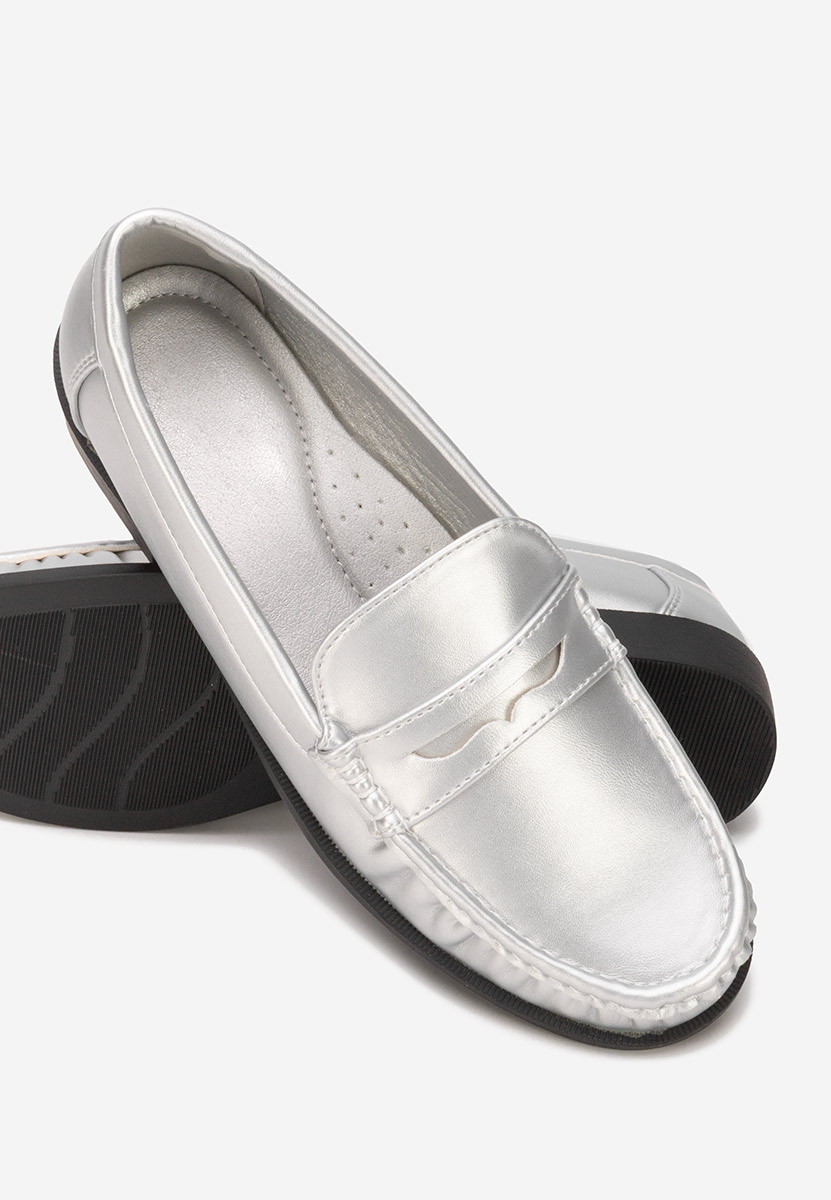 Srebrne mokasyny damskie Matildia