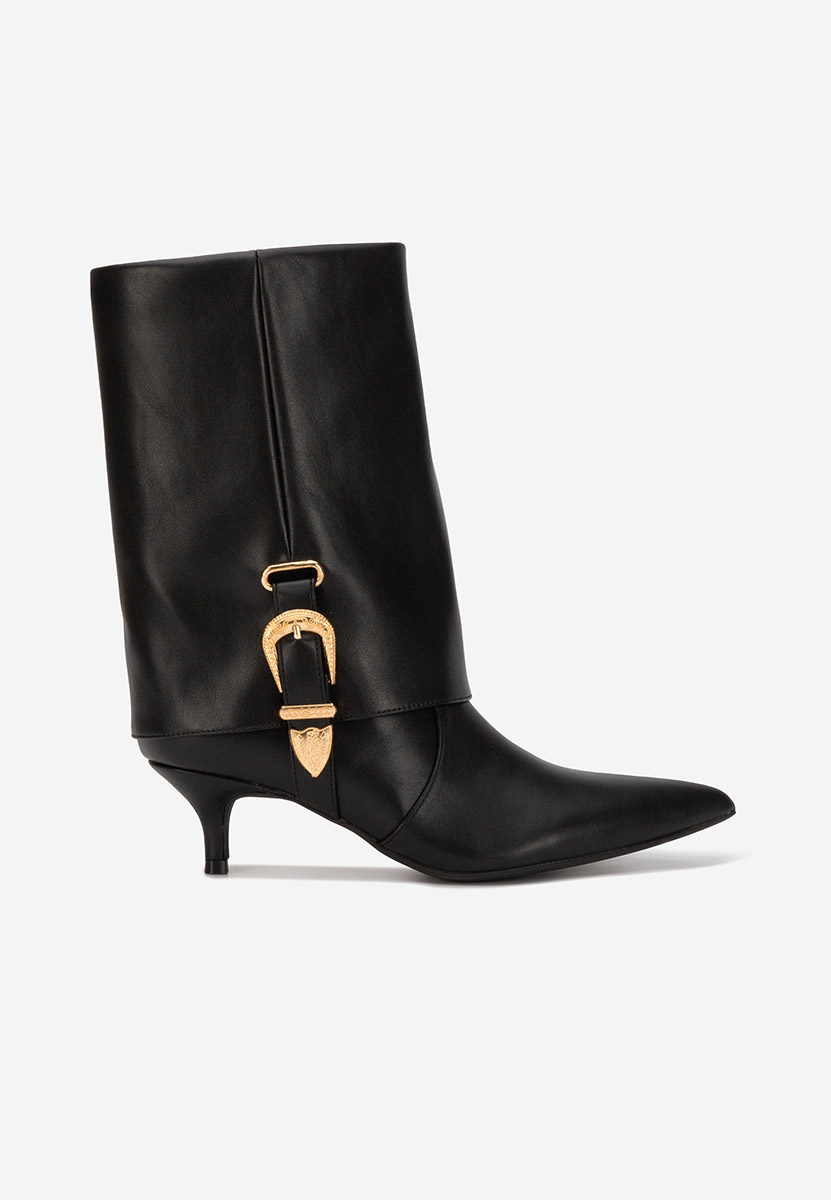 Czarne kozaki na obcasie Arvenia