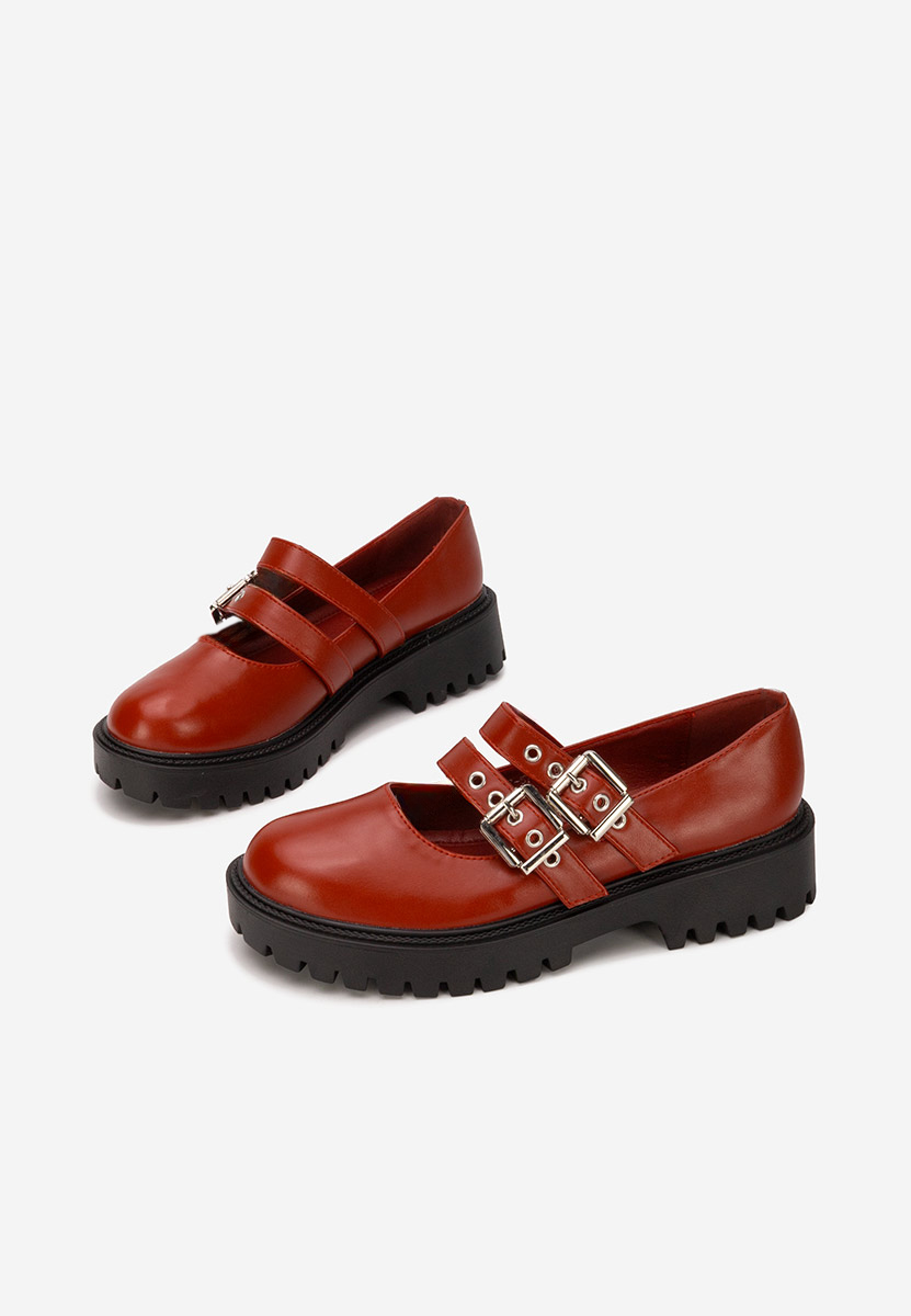 Bordowe półbuty damskie Geovania