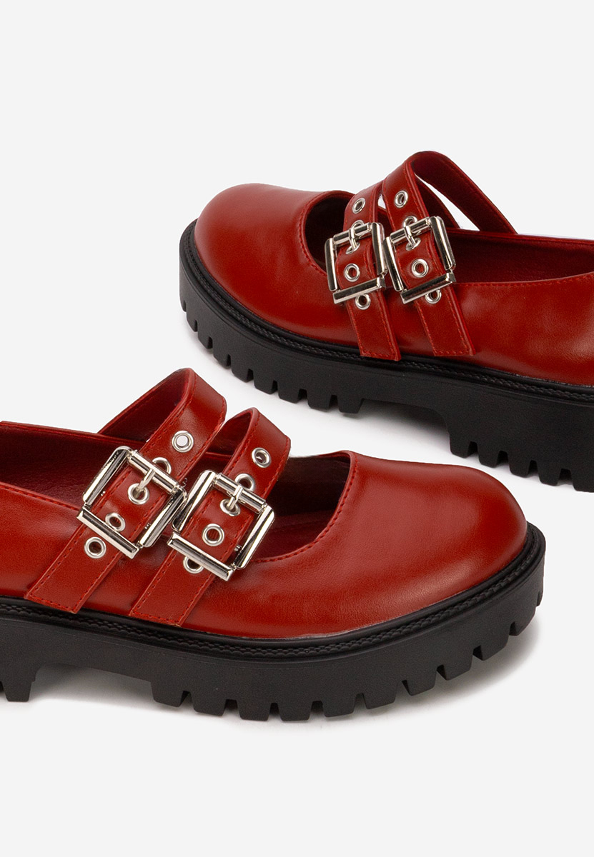 Bordowe półbuty damskie Geovania