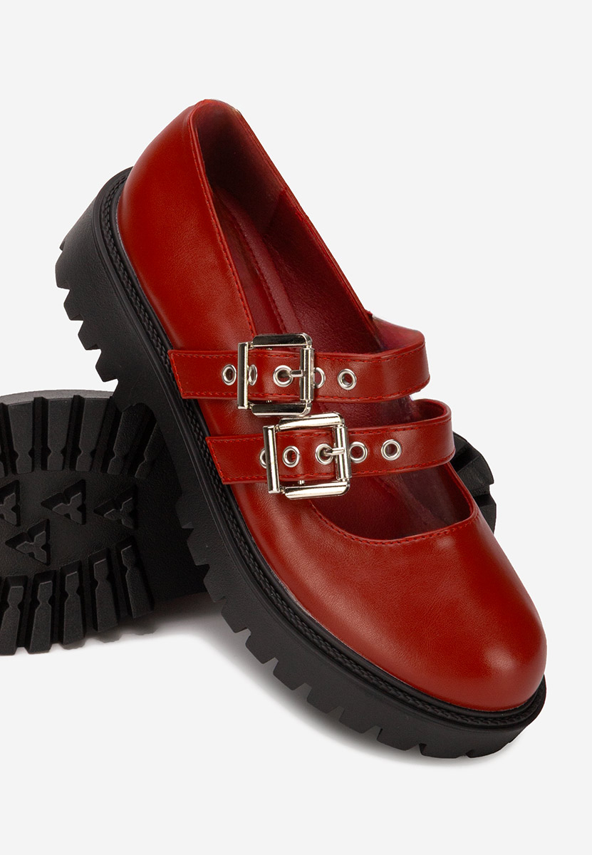 Bordowe półbuty damskie Geovania