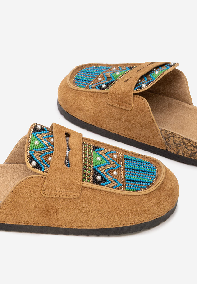 Camelowe drewniaki Marlie V2