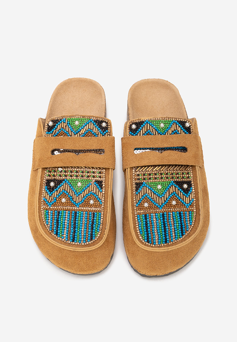 Camelowe drewniaki Marlie V2