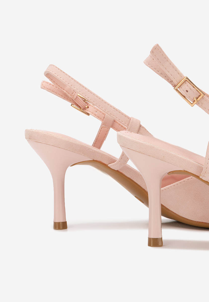 Różowe czółenka na słupku Slingback Castalia