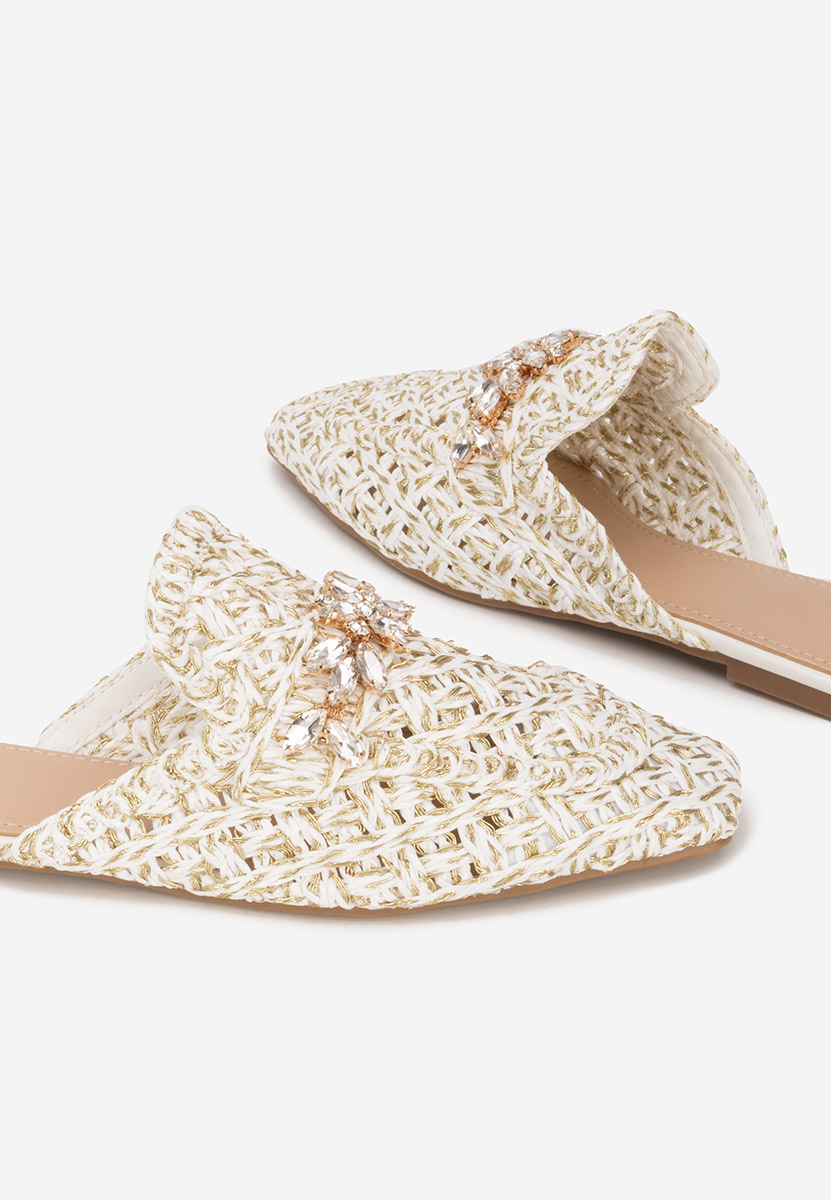 Białe drewniaki Kristina