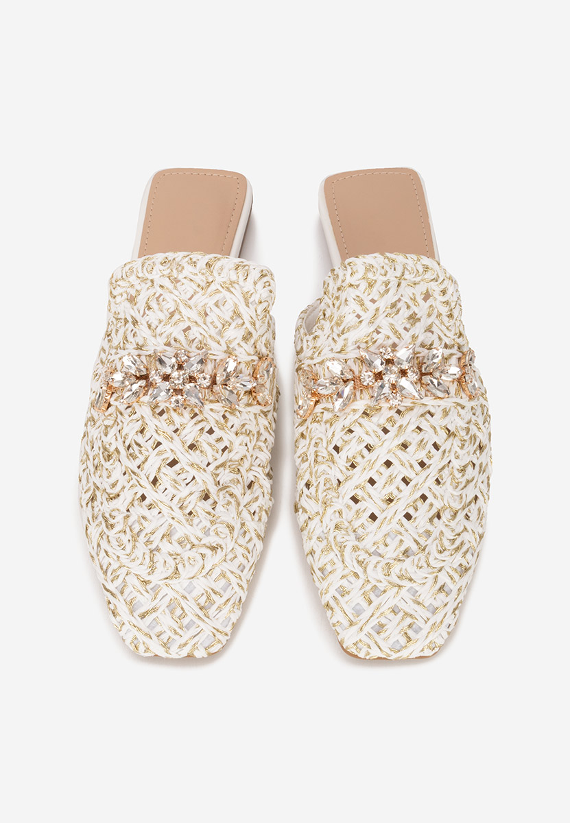 Białe drewniaki Kristina