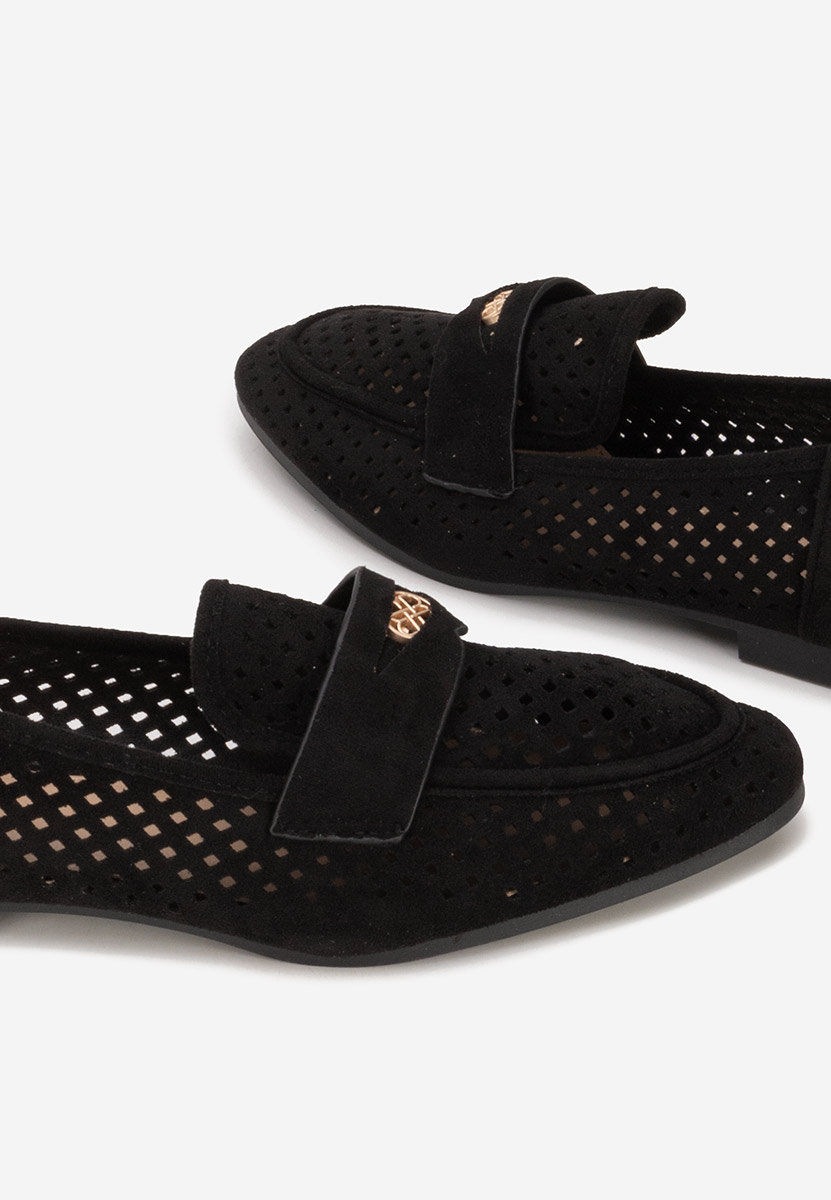 Czarne letnie mokasyny damskie Damaris