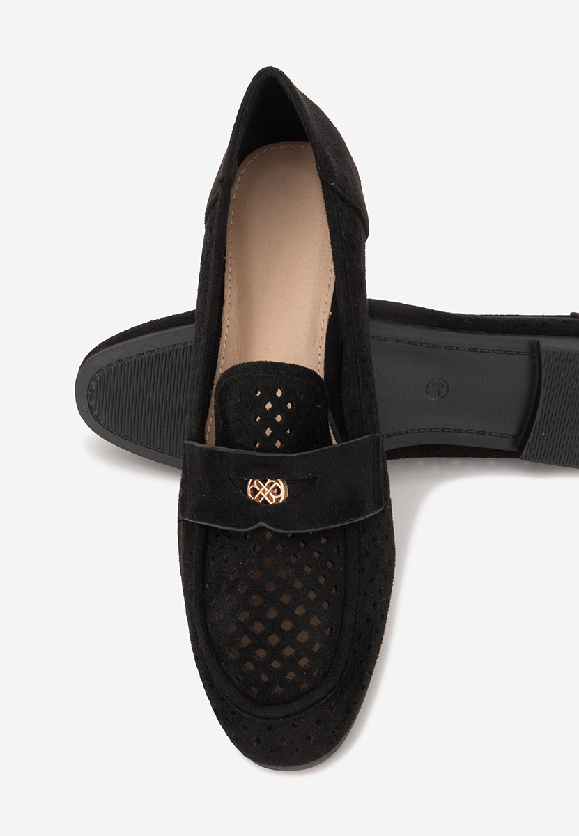 Czarne letnie mokasyny damskie Damaris