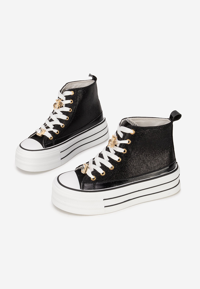 Czarne trampki na platformie Trixy