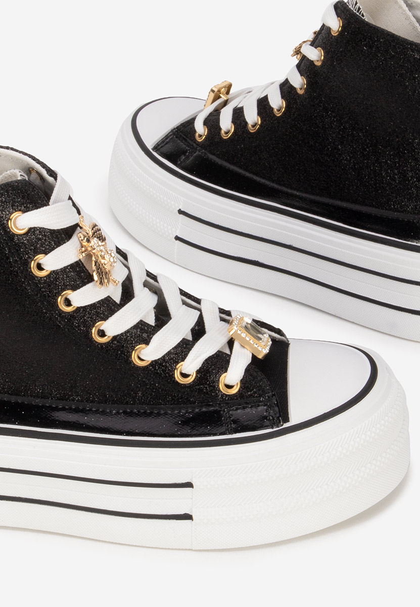 Czarne trampki na platformie Trixy