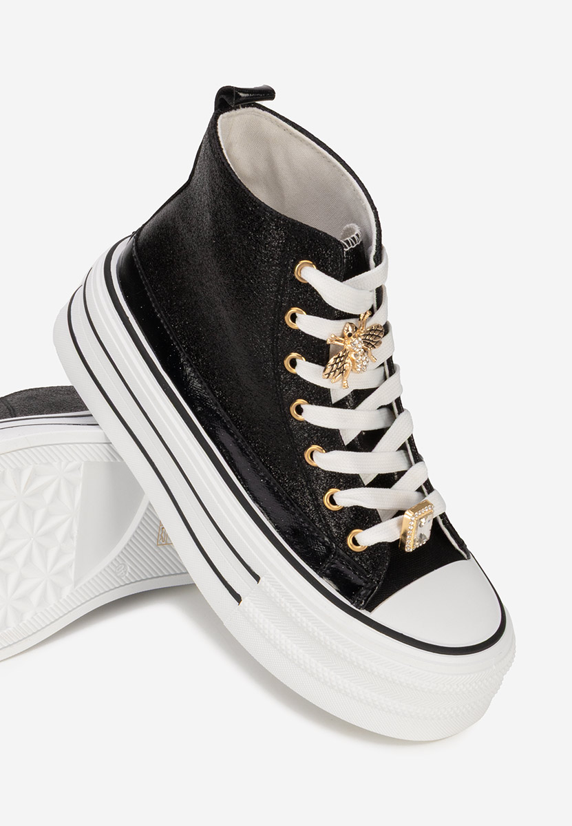 Czarne trampki na platformie Trixy