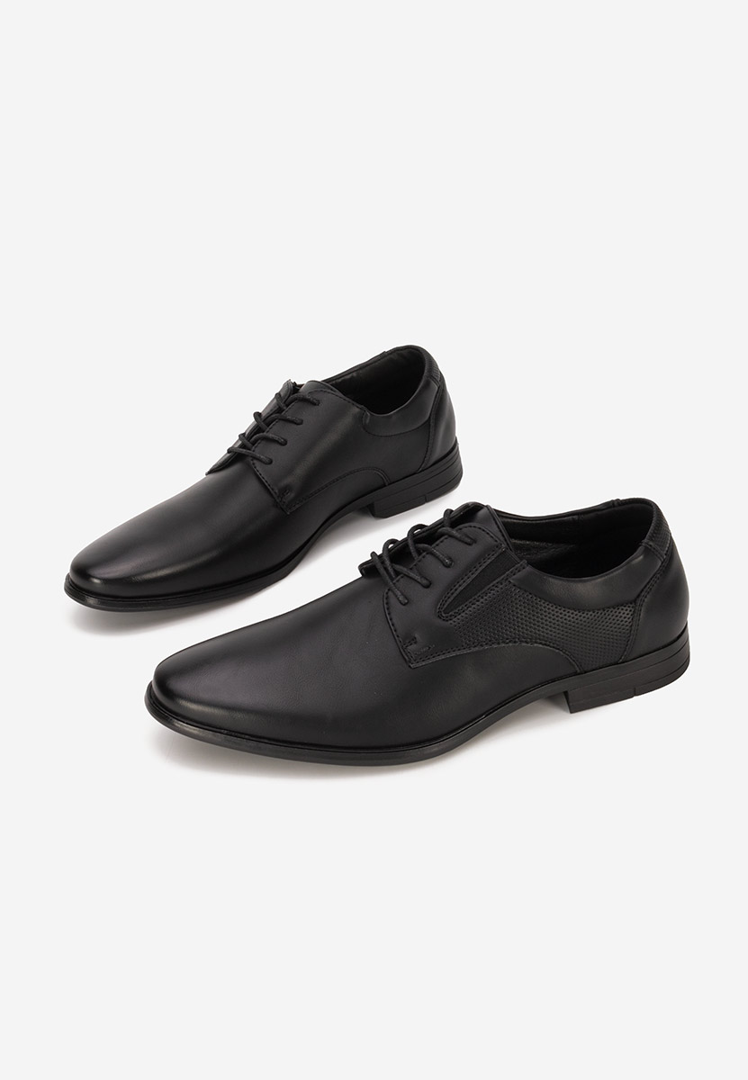 Czarne półbuty eleganckie męskie Darius