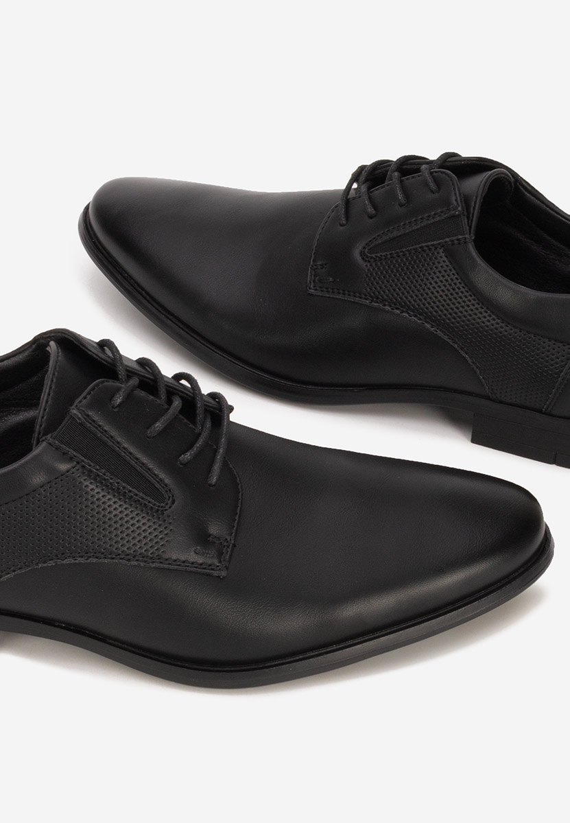 Czarne półbuty eleganckie męskie Darius