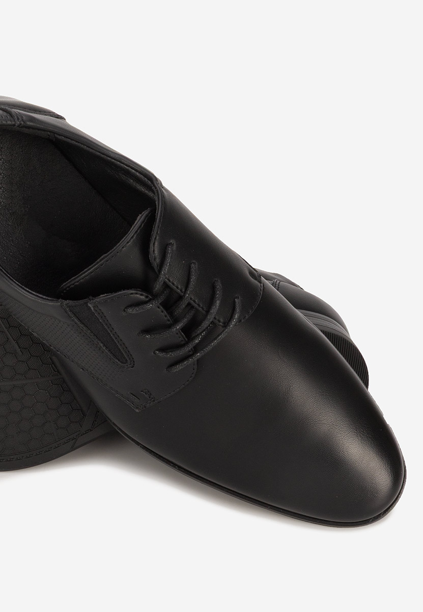 Czarne półbuty eleganckie męskie Darius
