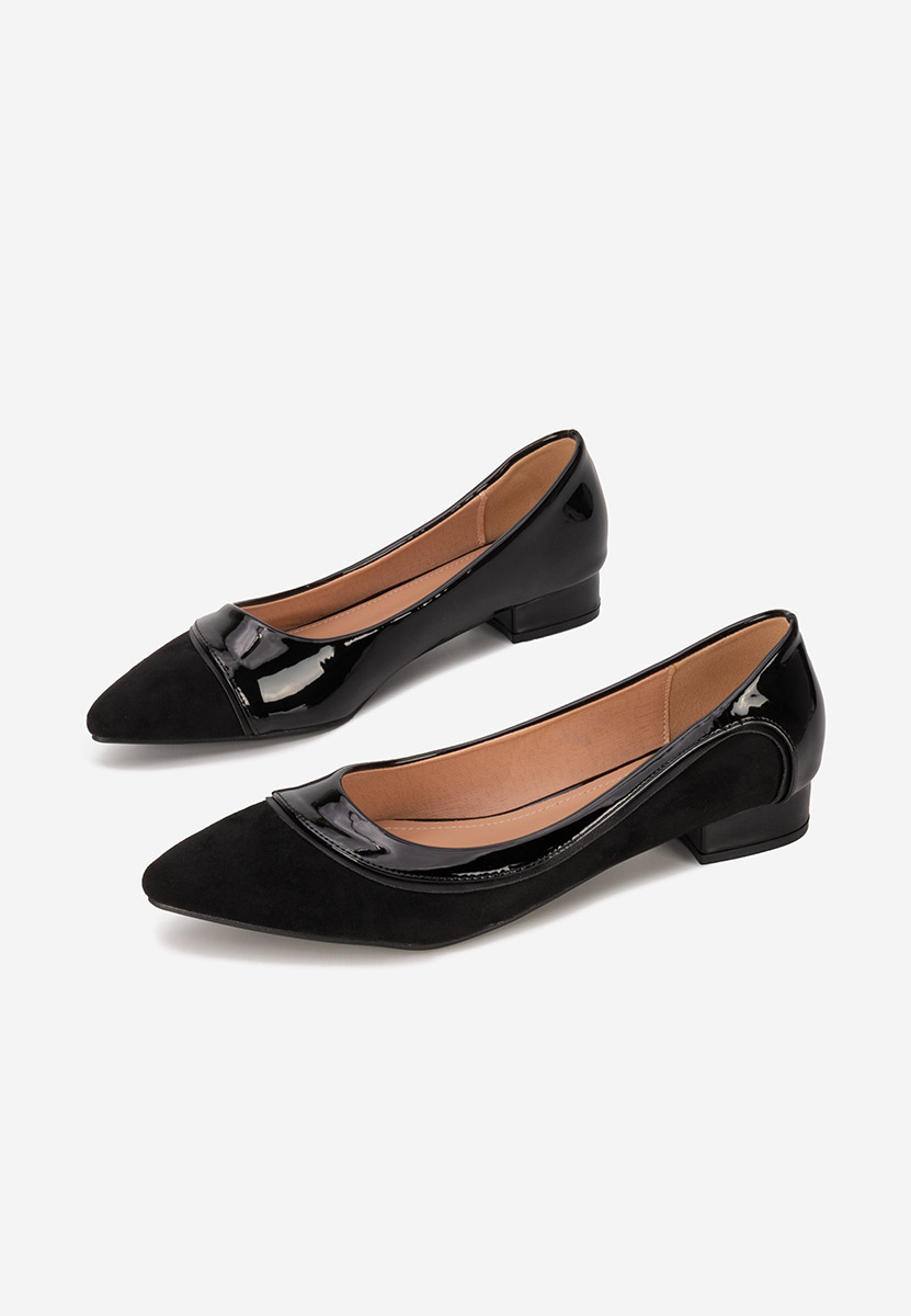 Czarne czółenka na niskim obcasie Casildia