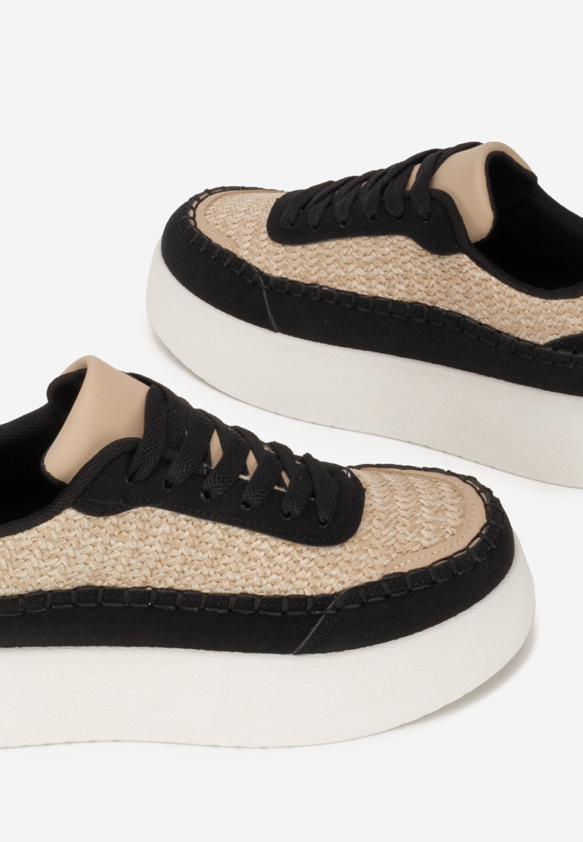 Czarne sneakersy na koturnie Cecila