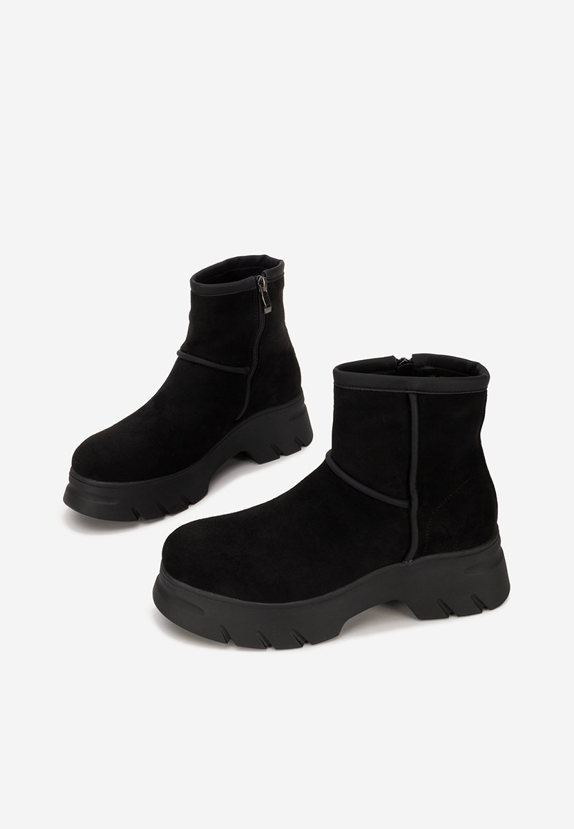 Czarne botki płaskie Geronia