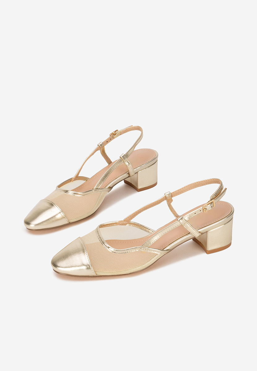 Złote czółenka na słupku Velva