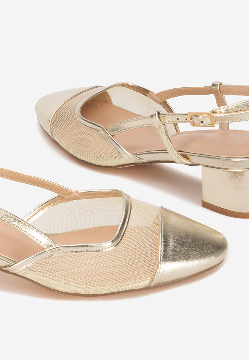 Złote czółenka na słupku Velva