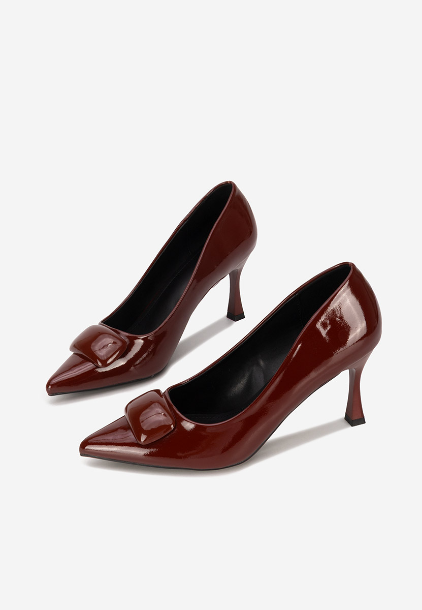 Bordowe czółenka na szpilce Sonnia