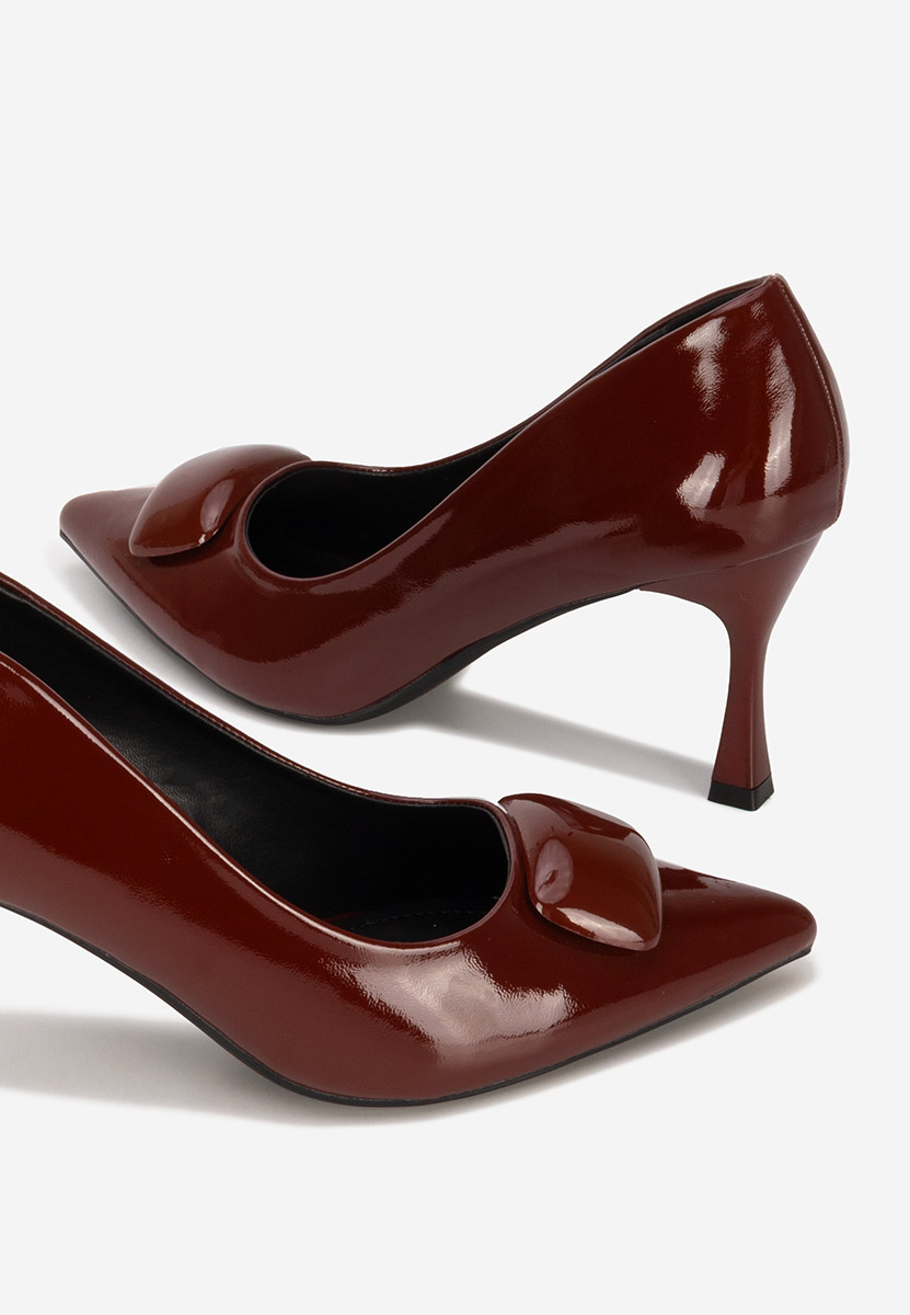 Bordowe czółenka na szpilce Sonnia
