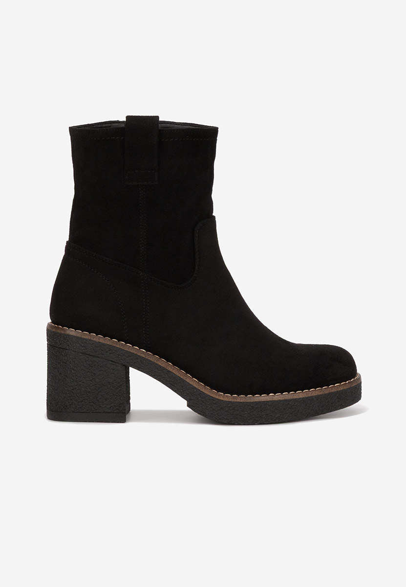 Czarne botki na słupku Livona