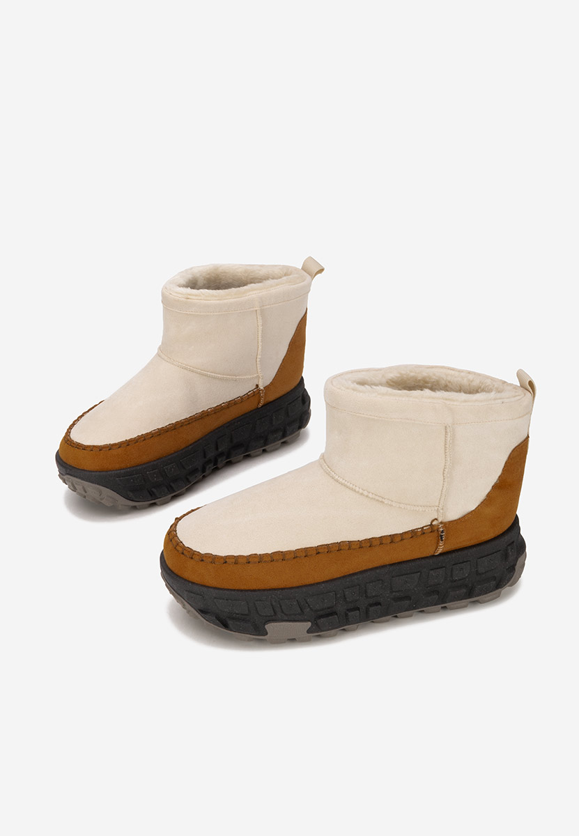 Beżowe botki na platformie Novela