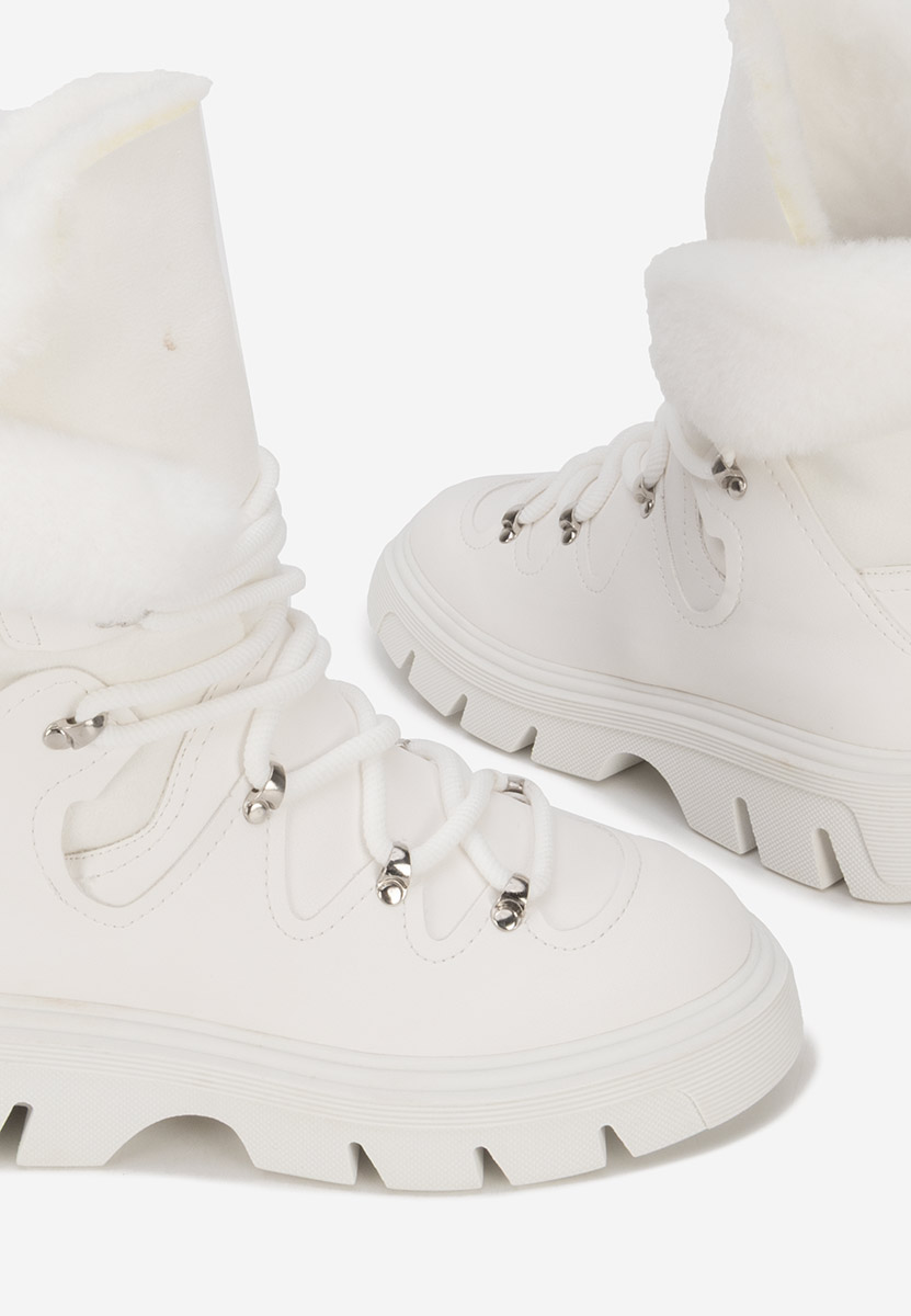 Białe botki damskie ocieplane Celima