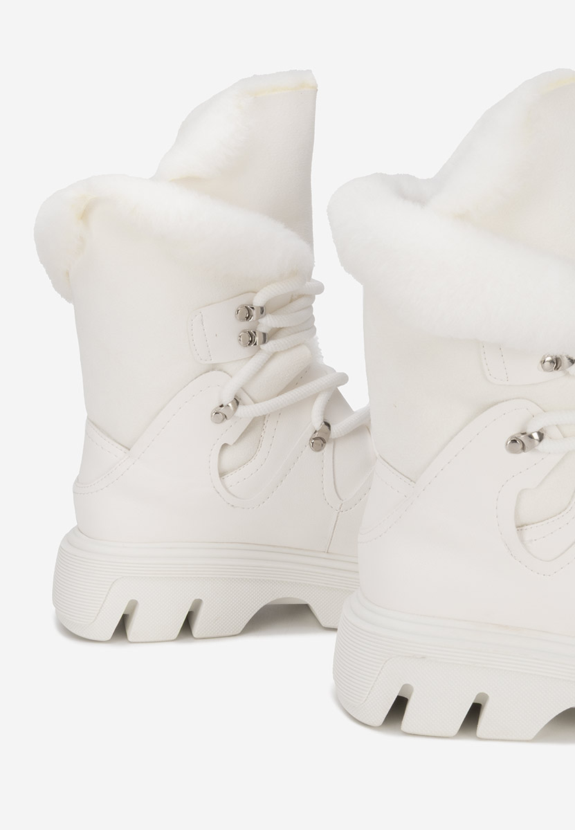Białe botki damskie ocieplane Celima
