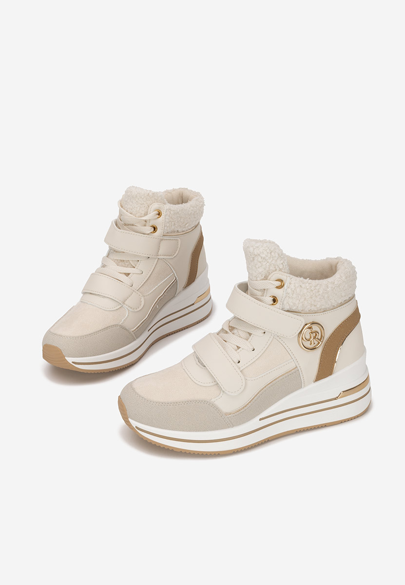 Beżowe sneakersy wysokie Velaris