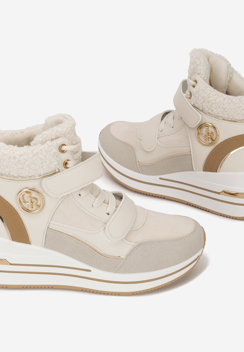 Beżowe sneakersy wysokie Velaris