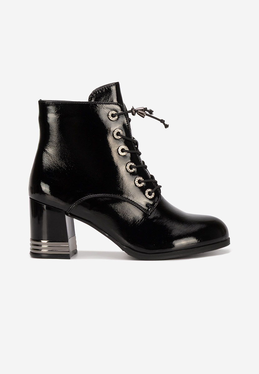 Czarne botki na słupku Takina